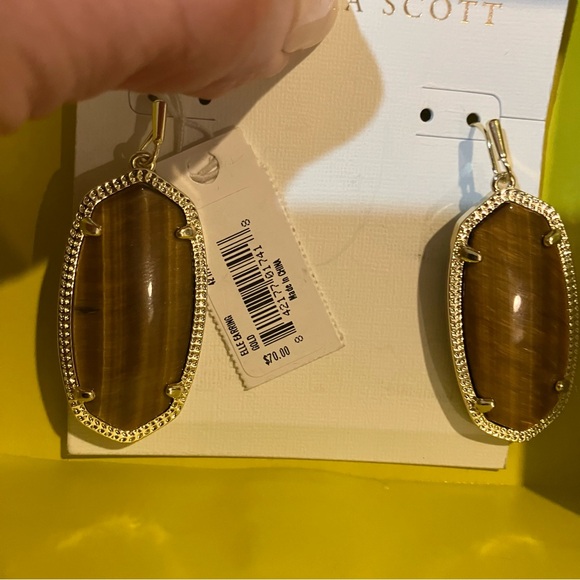 Kendra Scott Elle Filigree "Tiger Eye" Drop Earrings - Picture 10 of 10